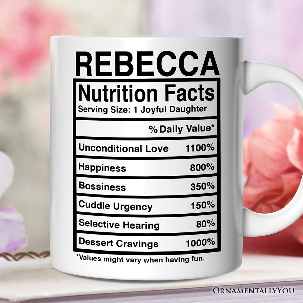 Daughter Nutrition Facts Personalized Mug, Birthday Gift with Custom Name