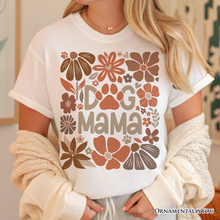 Load image into Gallery viewer, Dog Mama Boho Floral T-Shirt, White and Black Tee for Proud and Stylish Pet Lovers
