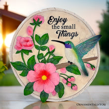 Load image into Gallery viewer, Enjoy the Small Things Hummingbird Stepping Stone, 9.5&quot; Decorative Garden Appreciation Gift
