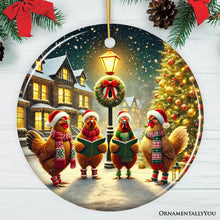 Cargar imagen en el visor de la galería, Festive Victorian Chicken Carolers Ornament, Rustic Christmas Gift and Decor
