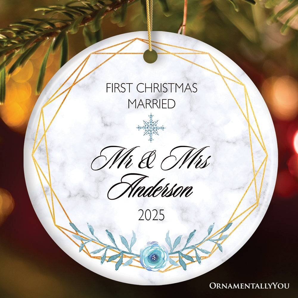 First Christmas Married Personalized Ornament