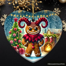 Carregar imagem no visualizador da galeria, Frosted Krampus Gingerbread Man Ornament, Mischievous  Christmas Gift and Decor
