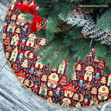 Load image into Gallery viewer, Gnome Folk Pattern Vintage Christmas Tree Skirt
