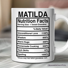 Carregar imagem no visualizador da galeria, Grandma Nutrition Facts Personalized Mug, Birthday Gift With Custom Name
