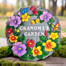 Carregar imagem no visualizador da galeria, Grandma’s Garden Floral Stepping Stone, 9.5" Decorative Outdoor Decoration
