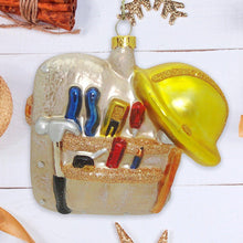 Carregar imagem no visualizador da galeria, Handyman Construction Worker Kit Glass Christmas Ornament
