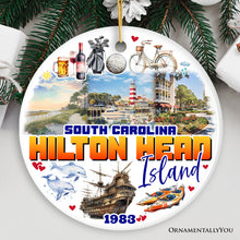 Carregar imagem no visualizador da galeria, Hilton Head Island Christmas Ornament, South Carolina Coastal Resort Decoration
