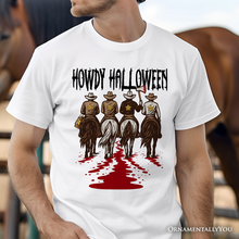 Cargar imagen en el visor de la galería, Howdy Halloween Cowboy Men T-Shirt, Sheriff Western Riders Spooky Tee
