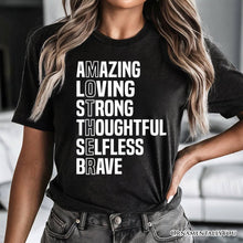Carregar imagem no visualizador da galeria, Inspirational Mom T-Shirt, Definition Black Tee for Brave and Thoughtful Mothers
