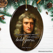 Carregar imagem no visualizador da galeria, Isaac Newton's Thoughtful Words Ornament, Bold Guess Insightful Quote Gift
