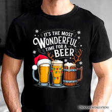 Carregar imagem no visualizador da galeria, It's The Most Wonderful Time for a Beer T‑Shirt, Funny Holiday Beer Christmas Tee for Festive Drinkers
