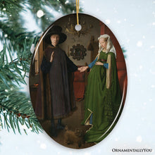 Carregar imagem no visualizador da galeria, Jan van Eyck the Arnolfini Portrait Ornament, Famous Painting Christmas Decoration Souvenir
