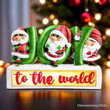 Load image into Gallery viewer, Joy to the World with Holiday Gnomes Lighted Statue, Tabletop LED Christmas Decor
