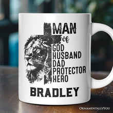 Carregar imagem no visualizador da galeria, Man of God Personalized Mug, Faith Christian Dad Gift with Custom Name
