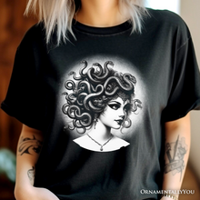 Cargar imagen en el visor de la galería, Medusa Spooky Portrait T-Shirt, Horror Villain Theme Halloween Tee
