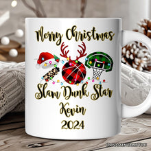 Carregar imagem no visualizador da galeria, Personalized Mug Basketball Buffalo Plaid Christmas, Team and Coaches Gift

