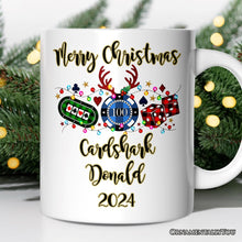 Carregar imagem no visualizador da galeria, Personalized Mug Casino Buffalo Plaid Christmas, Poker and Dice, Player and Staff Gift
