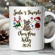 Carregar imagem no visualizador da galeria, Personalized Mug Cheerleader Buffalo Plaid Christmas, Cheer Mom Gift

