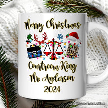 Carregar imagem no visualizador da galeria, Personalized Mug Law and Legal Theme Buffalo Plaid Christmas, Lawyer and Paralegal Clerk Gift
