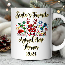 Carregar imagem no visualizador da galeria, Personalized Mug Pet Themed Buffalo Plaid Veterinarian Christmas, Animal Owner Gift
