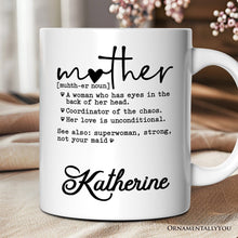 Carregar imagem no visualizador da galeria, Mother Definition Personalized Mug, Inspirational Mother Gift With Custom Name

