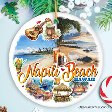 Carregar imagem no visualizador da galeria, Napili Beach Hawaii Tropical Paradise Christmas Ornament, Hawaiian Islands Souvenir
