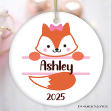 Carregar imagem no visualizador da galeria, Personalized Baby Fox Christmas Ornament
