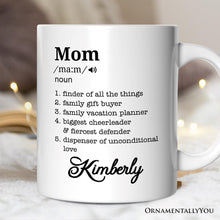 Carregar imagem no visualizador da galeria, Personalized Mom Definition Mug, Funny Mothers Day Gift with Custom Name

