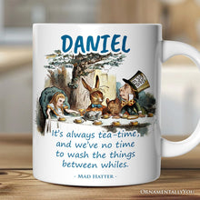 Carregar imagem no visualizador da galeria, Personalized Mug It's Always Tea Time, Vintage Alice in Mad Tea Party
