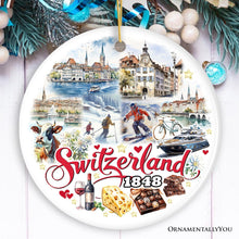 Carregar imagem no visualizador da galeria, Picturesque Switzerland Landmarks Ornament, Bern Travel Souvenir and Christmas Gift
