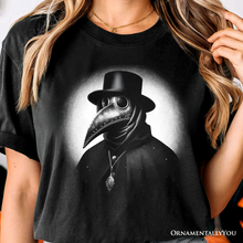 Cargar imagen en el visor de la galería, Plague Doctor Spooky Portrait T-Shirt, Horror Villain Theme Halloween Tee
