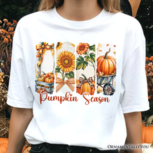 Carregar imagem no visualizador da galeria, Pumpkin Season T-Shirt, Fall Sunflower Coquette Bow Autumn Tee
