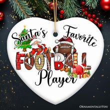 Load image into Gallery viewer, Santa&#39;s Favorite Football Player Ornament, Playful Athletic Christmas Gift
