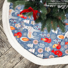Load image into Gallery viewer, Scandinavian Forest Animal Pattern Tree Skirt
