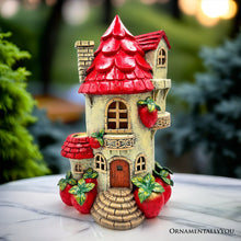 Load image into Gallery viewer, Solar Powered Strawberry Fairy Home Garden Statue, 10" Unique Spring Decoration
