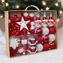 Load image into Gallery viewer, Super Santa Christmas Ornament Mega Bundle Set, Red and White Baubles, Snowman, Suit, Belt, and Snowflakes
