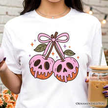 Carregar imagem no visualizador da galeria, Sweet and Spooky Poison Cherries Halloween T-Shirt, Coquette Skulls Tee
