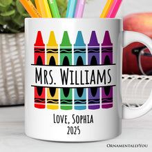 Carregar imagem no visualizador da galeria, Teacher Personalized Christmas Mug, School Theme Appreciation Gift
