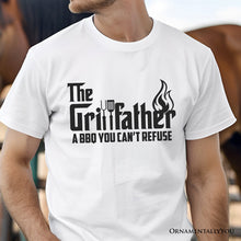 Carregar imagem no visualizador da galeria, The Grillfather BBQ T-Shirt, White Funny Tee for Grillmaster Dads
