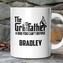 Carregar imagem no visualizador da galeria, The Grillfather Personalized Mug, BBQ Dad Gift with Custom Name
