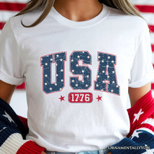 Carregar imagem no visualizador da galeria, USA 1776 Stars T-Shirt, Bold Patriotic Tee for Independence Day
