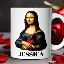 Carregar imagem no visualizador da galeria, Valentine Style Mona Lisa Personalized Mug, Leonardo da Vinci Vintage Art Lover Gift
