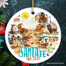 Carregar imagem no visualizador da galeria, Vintage Santa Fe Ceramic Christmas Ornament, New Mexico Souvenir
