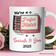 Load image into Gallery viewer, We're a Perfect Match Personalized Mug for Couple, Retro Cute Gift With Custom Names
