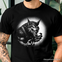Cargar imagen en el visor de la galería, Werewolf Spooky Portrait T-Shirt, Horror Villain Theme Halloween Tee
