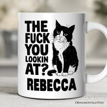 Carregar imagem no visualizador da galeria, What Are You Looking At Personalized Mug, Cat Lover Gift With Custom Name
