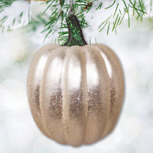 Load image into Gallery viewer, White Pumpkin Glass Christmas Ornament
