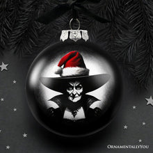 Carregar imagem no visualizador da galeria, Wicked Witch Christmas Spooky Portrait Glass Ornament, Black Horror Halloween Tree Decoration
