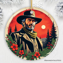 Carregar imagem no visualizador da galeria, Wild West Gritty Holiday Christmas Ornament, Vintage Western Legend Clint Eastwood Gift
