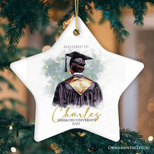 Carregar imagem no visualizador da galeria, Artistic Graduation Gift Personalized Ornament, Watercolor Art Style Male Student
